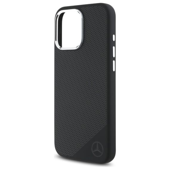 Mercedes MEHMP16L23SUGDK iPhone 16 Pro 6.3" black/black hardcase Silicone Tonal Logo Wood Pattern MagSafe