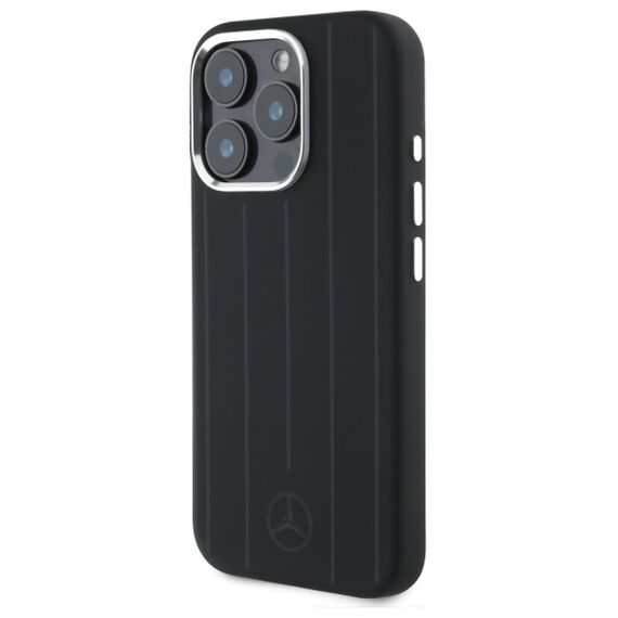 Mercedes MEHMP16L23SUVSK iPhone 16 Pro 6.3" black/black hardcase Silicone Vertical Tonal Stripes MagSafe