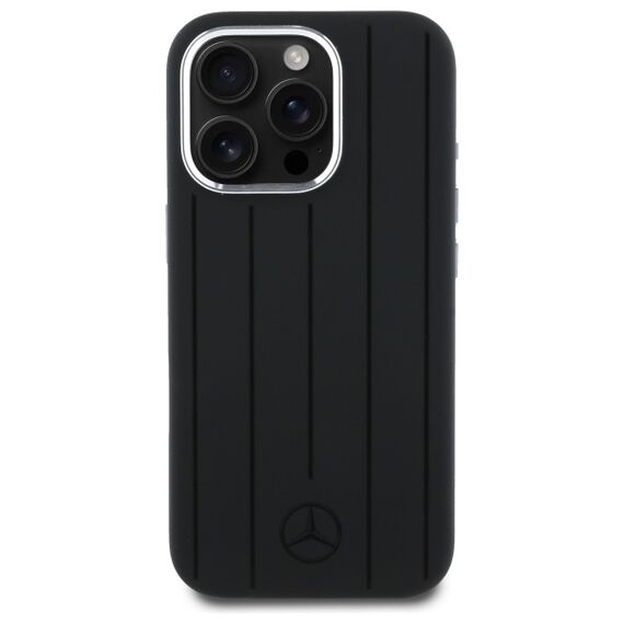 Mercedes MEHMP16L23SUVSK iPhone 16 Pro 6.3" black/black hardcase Silicone Vertical Tonal Stripes MagSafe