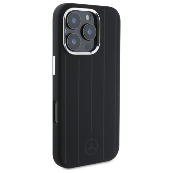 Mercedes MEHMP16L23SUVSK iPhone 16 Pro 6.3" black/black hardcase Silicone Vertical Tonal Stripes MagSafe
