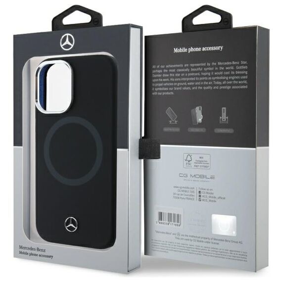 Mercedes MEHMP16S23SUTTK iPhone 16 6.1" black/black hardcase Silicone Tonal Logo MagSafe