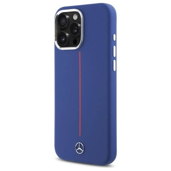 Mercedes Silicone Red Stripe MagSafe Case for iPhone 16 Pro Max - Navy Blue | Techbox