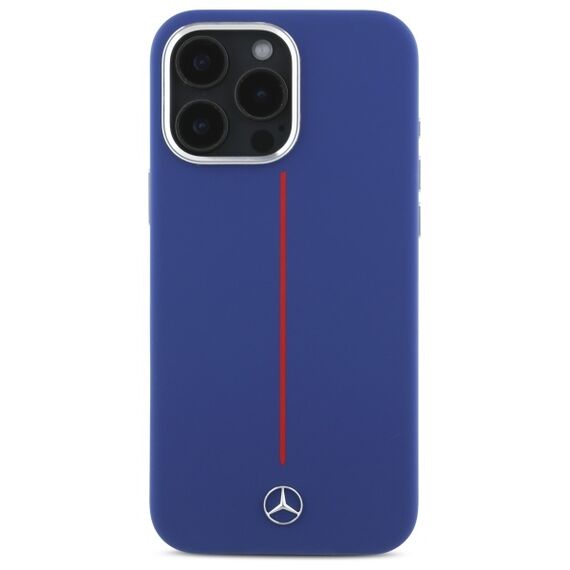 Mercedes Silicone Red Stripe MagSafe Case for iPhone 16 Pro Max - Navy Blue | Techbox