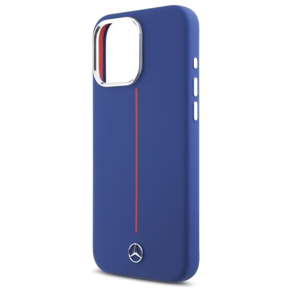 Mercedes Silicone Red Stripe MagSafe Case for iPhone 16 Pro Max - Navy Blue | Techbox