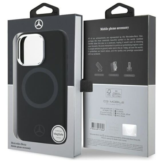 Mercedes Silicone Tonal Logo MagSafe iPhone 16 Pro Case - Black | Techbox