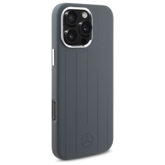 Mercedes Silicone Vertical Tonal Stripes MagSafe Case for iPhone 16 Pro Max - Gray | Techbox