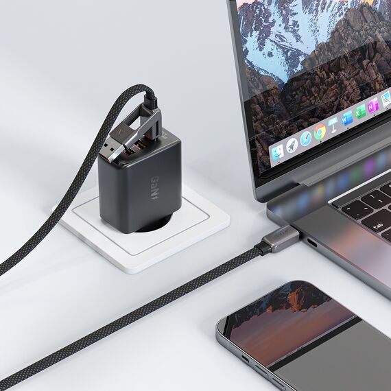 Acefast C13-04 USB-C - USB-A / USB-C Cable 480Mb/s 3A 1.2m - Black