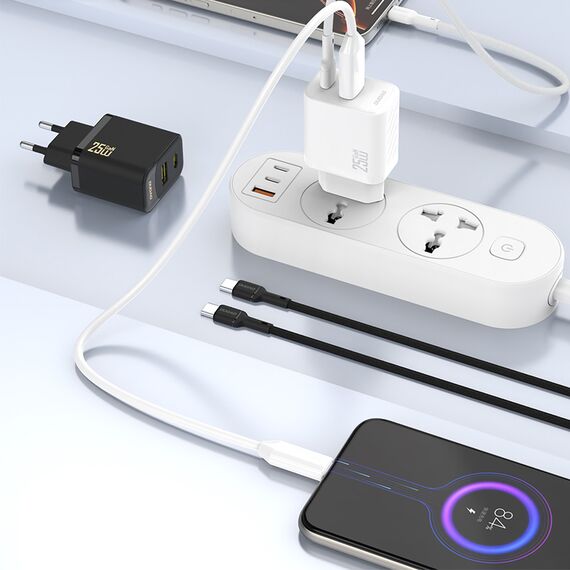 Dudao A26T GaN 25W USB-A, USB-C Charger - White - Travel Chargers - Smartphone Chargers - Techbox
