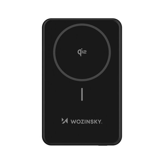 Powerbank Wozinsky WLWP-10KA0Y3S 22.5W PD Qi2 10000 mAh, with stand, 1x USB-A, 1x USB-C - black | Techbox