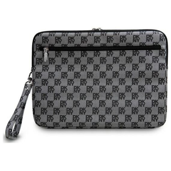 DKNY Sleeve Checkered Pattern Printed Stripes 16" Laptop Case - Black | Techbox