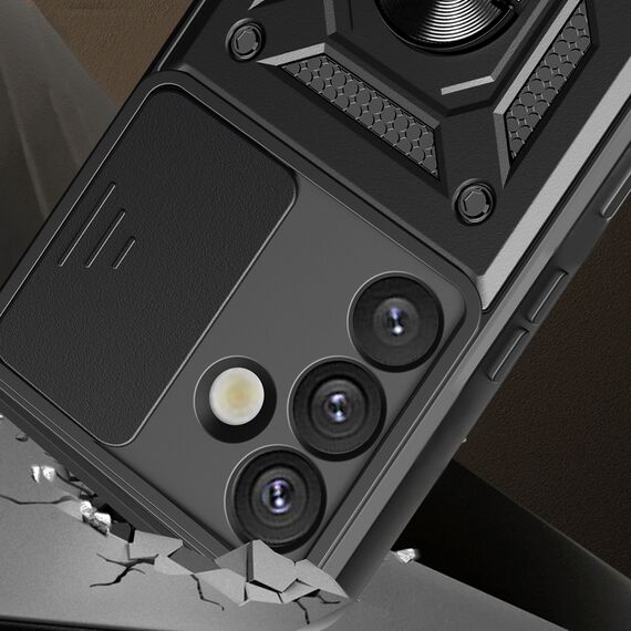 Hybrid Armor Camshield with Camera Cover and Metal Ring for Samsung Galaxy S25+ - Black - Samsung Cases - Cases - Techbox