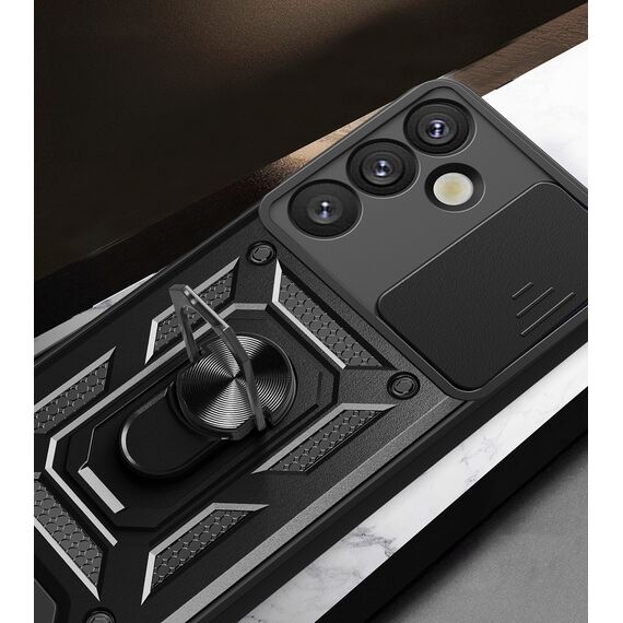 Hybrid Armor Camshield with Camera Cover and Metal Ring for Samsung Galaxy S25+ - Black - Samsung Cases - Cases - Techbox