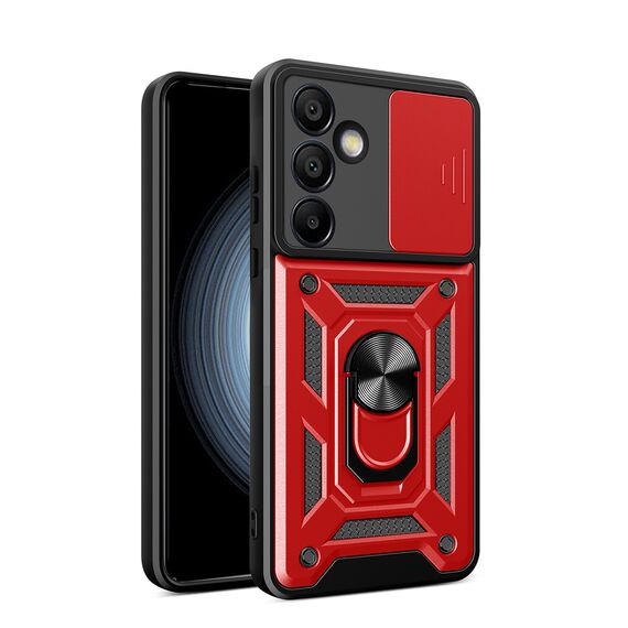 Hybrid Armor Camshield with Camera Cover and Metal Ring for Samsung Galaxy S25+ - Red - Samsung Cases - Cases - Techbox