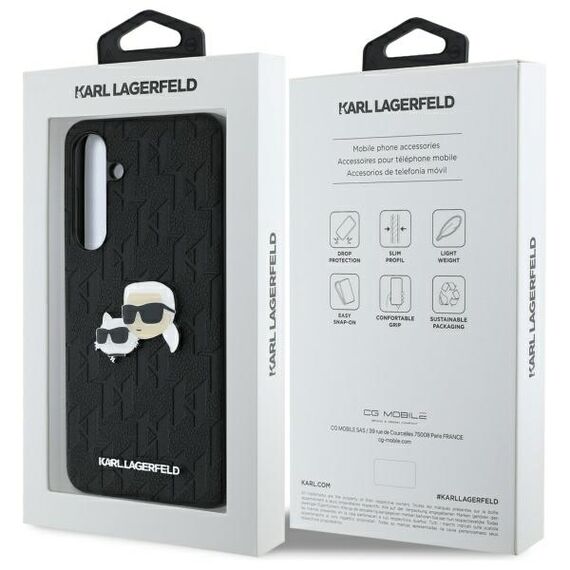 Karl Lagerfeld KLHCS24FEPGKLKCPK Sam S24 FE S721 black/black hardcase Monogram Karl&amp;Chaoupette Head Pin