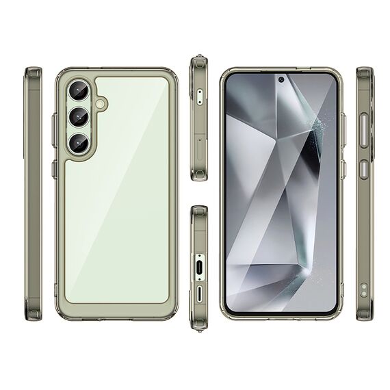 Outer Space Case with Gel Frame for Samsung Galaxy S24 FE - Clear Black | Techbox