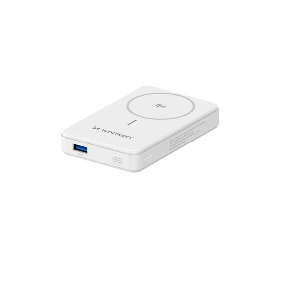 Powerbank Wozinsky WLWP-10KA0Y3WS 22.5W PD Qi2 10000 mAh, with stand, 1x USB-A, 1x USB-C - white | Techbox