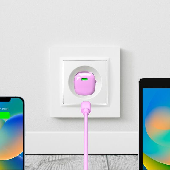 Puro 20W GaN USB-C Wall Charger - Pink | Techbox