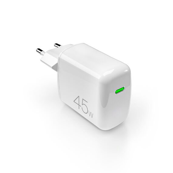 Puro Super Mini 45W PD GaN USB-C Wall Charger - White - Travel Chargers - Smartphone Chargers - Techbox