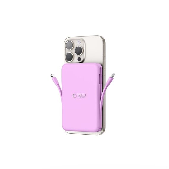 Tech-Protect PB31 MagSafe 10000mAH Power Bank - Purple - Powerbanks - Smartphone Chargers - Techbox