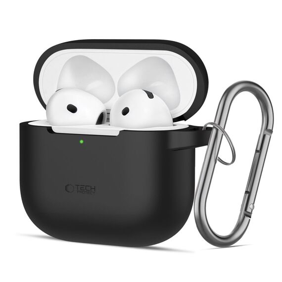 Tech-Protect Silicone Hook Case for AirPods 4 - Black - Smartphone Accessories - Cables & Accessories - Techbox