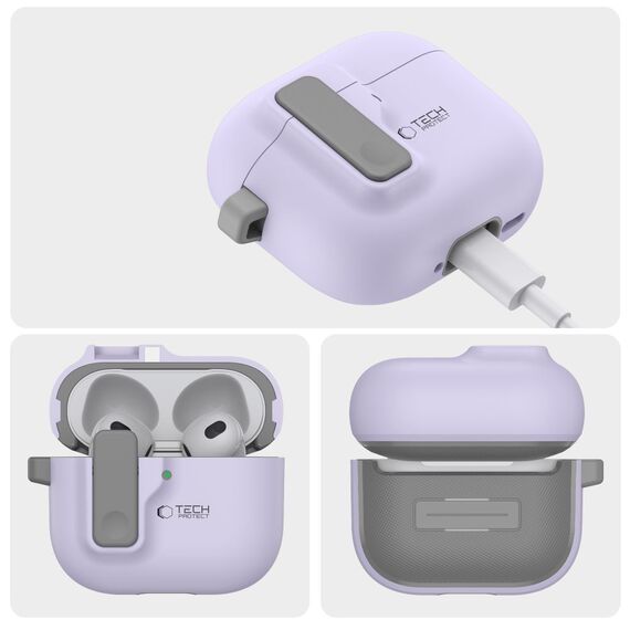 Tech-Protect Slim Hook Case for AirPods 4 - Purple - Smartphone Accessories - Cables & Accessories - Techbox