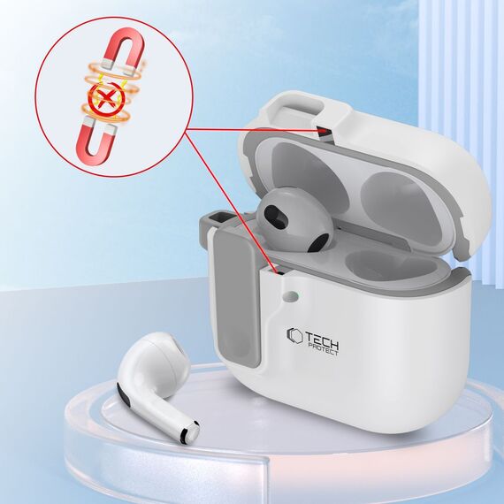 Tech-Protect Slim Hook Case for AirPods 4 - White - Smartphone Accessories - Cables & Accessories - Techbox