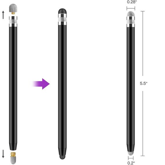 Tech-Protect USP100 4-TIP Touch Stylus Passive Pen - Black - Smartphone Accessories - Cables & Accessories - Techbox