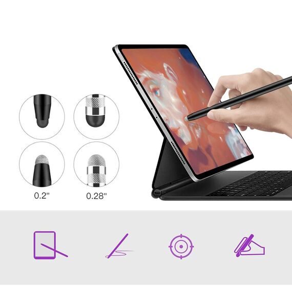 Tech-Protect USP100 4-TIP Touch Stylus Passive Pen - Black - Smartphone Accessories - Cables & Accessories - Techbox
