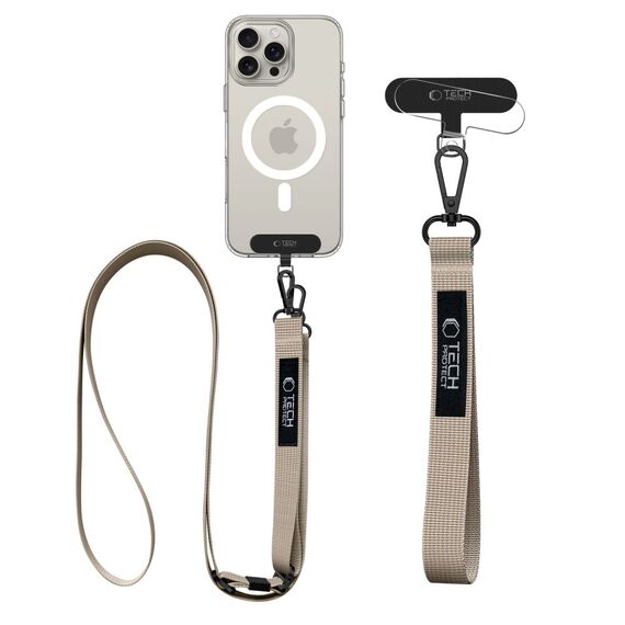 Tech-Protect C65 Rope Crossbody Leash - Beige