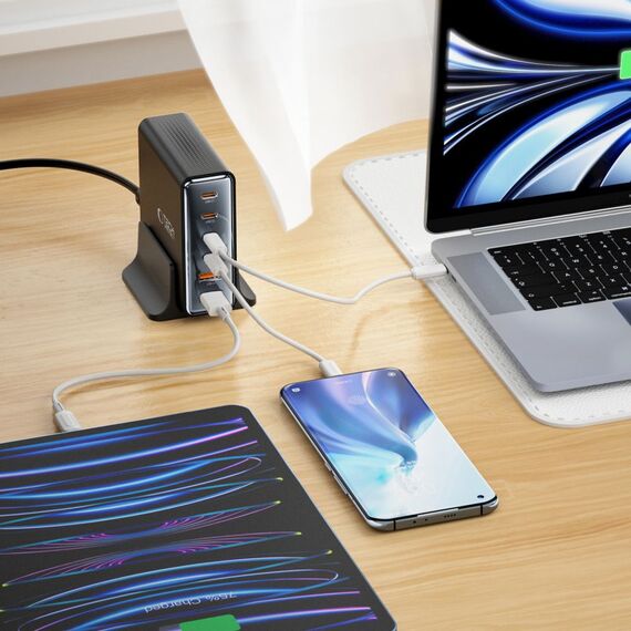 Tech-protect DC80W-GAN 6-PORT PD80W/QC3.0 Charging Station - Black