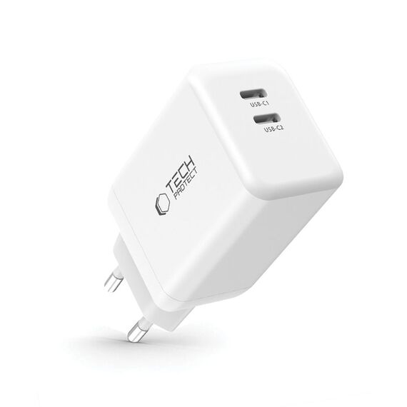 Tech-Protect NC45W-GAN 2-PORT PD45W Charger - White