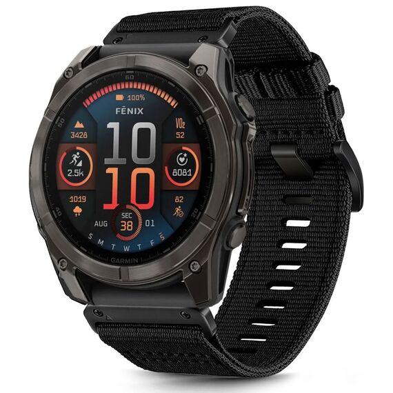 Tech-Protect Nylon Strap for Garmin Fenix 5X / 5X PLUS / 6X / 6X PRO / 7X / 8 (51 mm) - Black