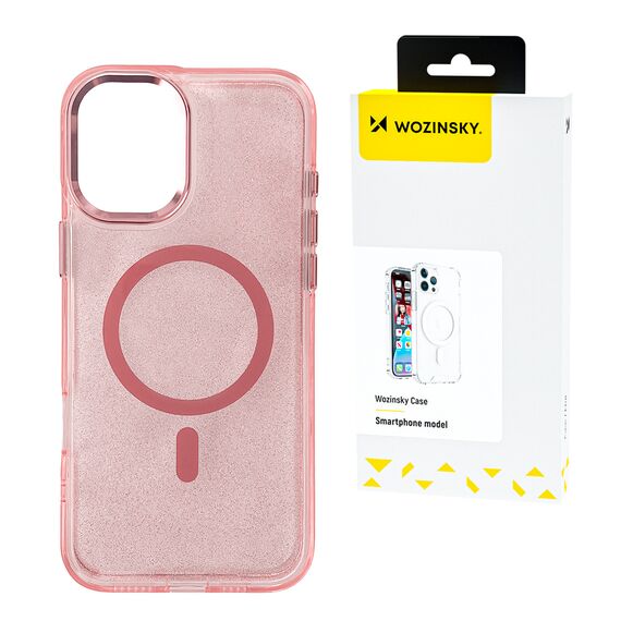 Wozinsky Glitter Case with Mag Safe for Samsung Galaxy S25+ - Pink with Glitter | Techbox