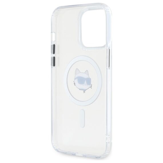 Karl Lagerfeld IML Metal Choupette Head MagSafe Case for iPhone 14 Pro Max - White | Techbox