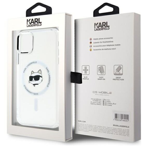 Karl Lagerfeld IML Metal Choupette Head MagSafe iPhone 11 Case - White - Uncategorized Cases (2) - Cases - Techbox