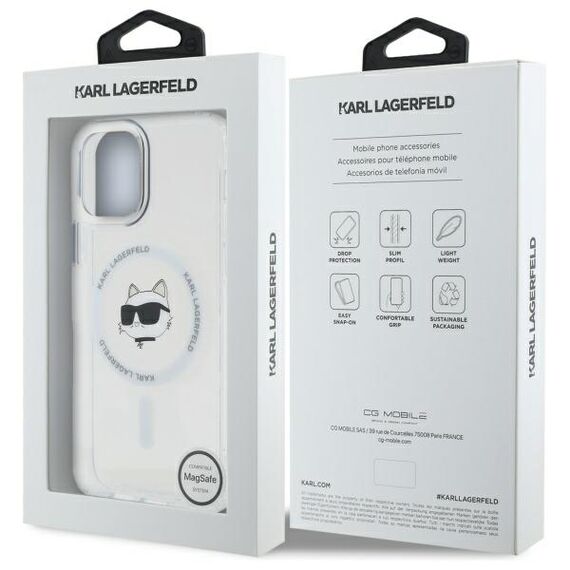 Karl Lagerfeld IML Metal Choupette Head MagSafe iPhone 12 Case - White - Uncategorized Cases (2) - Cases - Techbox
