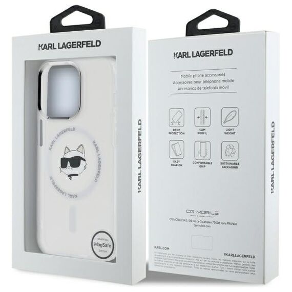 Karl Lagerfeld IML Metal Choupette Head MagSafe iPhone 13 Case - White - Uncategorized Cases (2) - Cases - Techbox