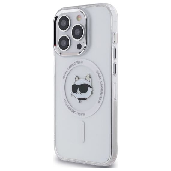 Karl Lagerfeld IML Metal Choupette Head MagSafe iPhone 14 Pro Case - White - Uncategorized Cases (2) - Cases - Techbox