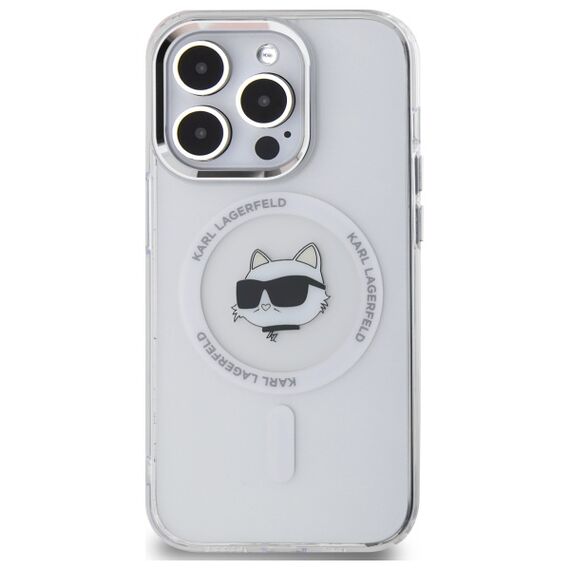 Karl Lagerfeld IML Metal Choupette Head MagSafe iPhone 14 Pro Case - White - Uncategorized Cases (2) - Cases - Techbox