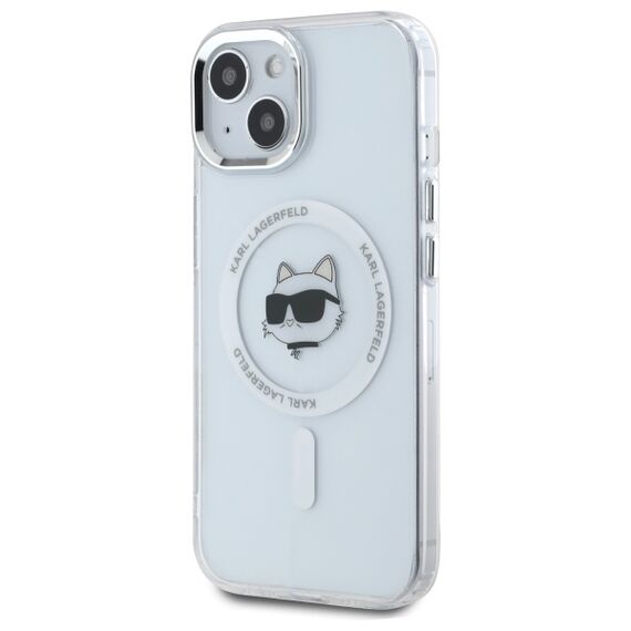 Karl Lagerfeld IML Metal Choupette Head MagSafe iPhone 15 Plus Case - White - Uncategorized Cases (2) - Cases - Techbox