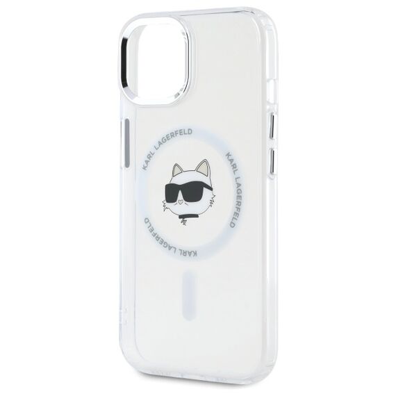 Karl Lagerfeld IML Metal Choupette Head MagSafe iPhone 15 Plus Case - White - Uncategorized Cases (2) - Cases - Techbox