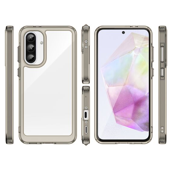Outer Space Case for Samsung Galaxy A26 Cover with Flexible Frame - Semi-Transparent, Black | Techbox