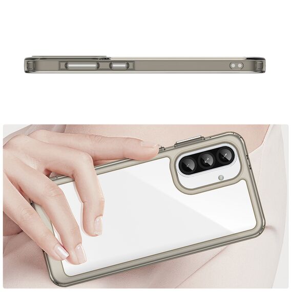 Outer Space Case for Samsung Galaxy A26 Cover with Flexible Frame - Semi-Transparent, Black | Techbox
