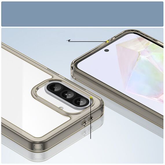 Outer Space Case for Samsung Galaxy A26 Cover with Flexible Frame - Semi-Transparent, Black | Techbox