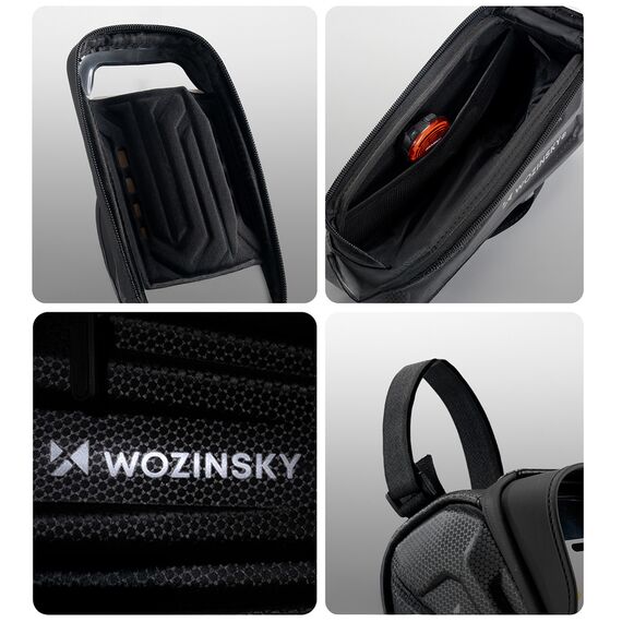 Wozinsky bicycle bag for the frame, armored, with a phone pocket, 1.7 l - black - Smartphone Holders - Smartphones - Techbox