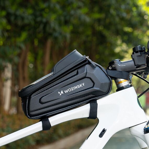 Wozinsky bicycle bag for the frame, armored, with a phone pocket, 1.7 l - black - Smartphone Holders - Smartphones - Techbox