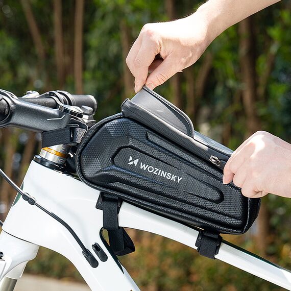Wozinsky bicycle bag for the frame, armored, with a phone pocket, 1.7 l - black - Smartphone Holders - Smartphones - Techbox