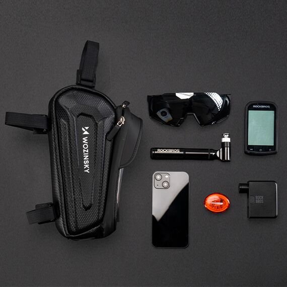 Wozinsky bicycle bag for the frame, armored, with a phone pocket, 1.7 l - black - Smartphone Holders - Smartphones - Techbox
