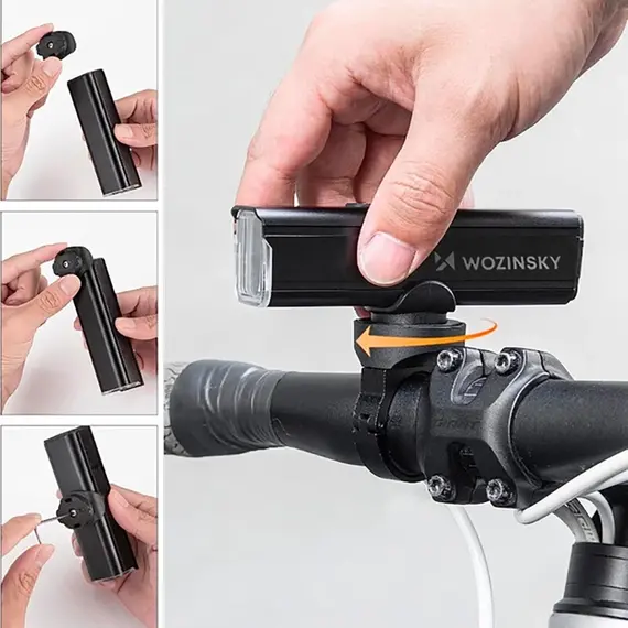 Wozinsky WSBLB3 Front (1000 lm) and Rear USB-C Bike Light Set - Black - Smartphone Holders - Smartphones - Techbox