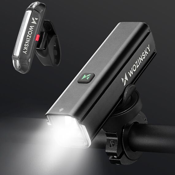 Wozinsky WSBLB3 Front (1000 lm) and Rear USB-C Bike Light Set - Black - Smartphone Holders - Smartphones - Techbox